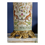 Ваза высокая из фарфора на бронзовом основании Turquoise Blooming Garden варинант исполнения - 7 | Loft Concept в Красноярске