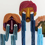 Вязаный Арт-Объект на стену из трех элементов Triptych варинант исполнения - 1 | Loft Concept в Красноярске