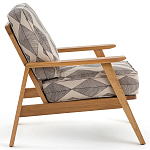 Кресло с каркасом из массива дуба Deniaud Oak Rhombus Beige Armchair варинант исполнения - 3 | Loft Concept в Красноярске