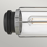Бра для ванных комнат горизонтальное с 2-мя прозрачным цилиндрическим плафонами на круглом основании Hinkley варинант исполнения - 6 | Loft Concept в Красноярске