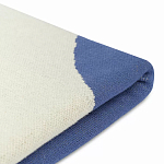 Плед из хлопка синего цвета с абстрактным принтом Elysian Flow Ocean варинант исполнения - 4 | Loft Concept в Красноярске