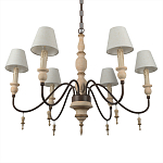 Люстра на металлическом основании с 6-ю белыми тканевыми абажурами Terrain варинант исполнения - 7 | Loft Concept в Красноярске