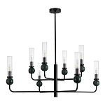 Люстра с 8-ю плафонами в форме стеклянных трубок и мраморных декоративных элементов Montreal варинант исполнения - 3 | Loft Concept в Красноярске