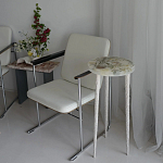 Круглый журнальный столик со столешницей из эпоксидной смолы Epoxy Resin Flowers Coffee Table варинант исполнения - 2 | Loft Concept в Красноярске