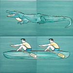 Плитка с узором Крокодил байдарочник варинант исполнения - 1 | Loft Concept в Красноярске