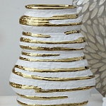 Ваза белая с рельефной поверхностью и золотыми полосами Vase Beehive варинант исполнения - 6 | Loft Concept в Красноярске