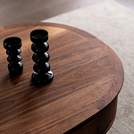 Кофейный стол овальный из дерева с 2-мя ящиками Coffee Walnut Table варинант исполнения - 4 | Loft Concept в Красноярске