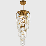 Многоярусная люстра с прямоугольными хрустальными подвесками Allard Crystal Chandelier варинант исполнения - 3 | Loft Concept в Красноярске