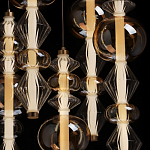 Люстра с плафонами из прозрачного и янтарного стекла в виде шаров и ромбов Gabriel Scott Luna варинант исполнения - 6 | Loft Concept в Красноярске