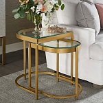 Комплект из 2-х приставных столиков на металлическом основании цвета латунь Ambassador варинант исполнения - 4 | Loft Concept в Красноярске