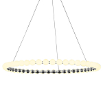 Люстра светодиодная кольцевая с круглыми плафонами белого цвета PEARLS Suspension 80 варинант исполнения - 1 | Loft Concept в Красноярске