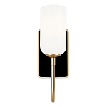  Бра с прямоугольным черным основанием и белым матовым цилиндрическим плафоном Kichler варинант исполнения - 10 | Loft Concept в Красноярске