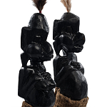 Комплект из 2-х деревянных статуэток Asmat Statuettes Black варинант исполнения - 3 | Loft Concept в Красноярске