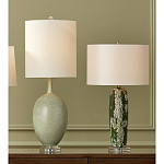 Настольная лампа керамическая с кремовым абажуром Scenic Column варинант исполнения - 6 | Loft Concept в Красноярске