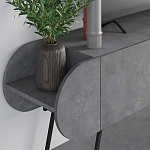 ТВ-тумба серая с 2-мя откидными дверцами и 2-мя открытыми полками CAPSULE TV STAND RETRO GREY варинант исполнения - 4 | Loft Concept в Красноярске