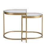 Комплект из 2-х приставных столиков на металлическом основании цвета латунь Ambassador варинант исполнения - 2 | Loft Concept в Красноярске