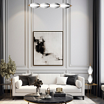 Подвесной светильник линейный в сочетании двух разных фактур стекла Enchanting варинант исполнения - 5 | Loft Concept в Красноярске