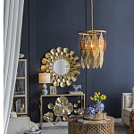 Зеркало круглое настенное в металлической раме Sunny Golden Petals варинант исполнения - 6 | Loft Concept в Красноярске