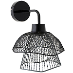 Бра с сетчатым металлическим абажуром Black Mesh Lampshade варинант исполнения - 1 | Loft Concept в Красноярске