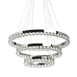 Люстра с тремя кольцами цвета хром и прозрачными хрустальными шарами по периметру Sacramento Transparent Balls Chandelier варинант исполнения - 1 | Loft Concept в Красноярске