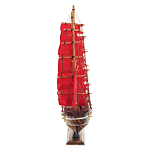 Декоративная модель деревянного парусника с красными парусами в подарочной упаковке With The low варинант исполнения - 3 | Loft Concept в Красноярске