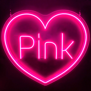 Неоновая настенная лампа Pink Heart Neon Wall Lamp