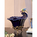 Чаша темно-синего цвета из фарфора с разноцветной птичкой Eden Garden porcelain and bronze варинант исполнения - 13 | Loft Concept в Красноярске