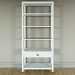 Стеллаж Elsa Dreams White со стеклянными полками и ящиком варинант исполнения - 4 | Loft Concept в Красноярске