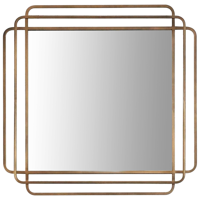 Квадратное настенное зеркало Arbela Mirror Латунь Квадратное настенное зеркало Arbela Mirror Латунь в Красноярске | Loft Concept