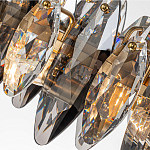 Люстра подвесная с овальными подвесками из стекла дымчатого цвета Harlow Crystal Round варинант исполнения - 7 | Loft Concept в Красноярске