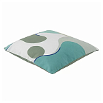 Подушка декоративная хлопковая мятного цвета с абстрактным принтом Elysian Flow Breeze варинант исполнения - 1 | Loft Concept в Красноярске