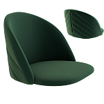 Барный стул со спинкой и металлической подставкой на 4-х деревянных ножках Зеленый Велюр Vendramin Chair варинант исполнения - 2 | Loft Concept в Красноярске