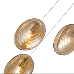 Люстра каскадная с 6-ю стеклянными круглыми плафонами янтарного цвета Savio Glass Disc Light варинант исполнения - 3 | Loft Concept в Красноярске