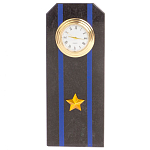 Часы погон подарочные настольные Авиация ВМФ из натурального камня Змеевик Military Clock варинант исполнения - 10 | Loft Concept в Красноярске