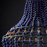 Люстра каплевидной формы декорированная синими и золотыми бусинами Blue Beads варинант исполнения - 3 | Loft Concept в Красноярске