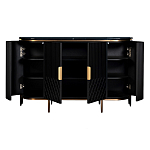 Комод черный округлой формы с рельефным фасадом Black Cut варинант исполнения - 2 | Loft Concept в Красноярске