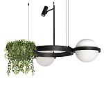 Подвесной светильник с 2-мя шарообразными плафонами и цилиндрическим спотом Light of Еyes варинант исполнения - 1 | Loft Concept в Красноярске