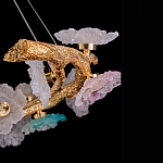 Люстра круглая на золотом каркасе с цветочным декором Miscellaneous herbs варинант исполнения - 4 | Loft Concept в Красноярске