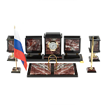 Настольный письменный набор из креноида и змеевика на бронзовых ножках Marble Accessory варинант исполнения - 1 | Loft Concept в Красноярске