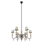 Люстра на металлическом основании с 6-ю белыми тканевыми абажурами Terrain варинант исполнения - 4 | Loft Concept в Красноярске