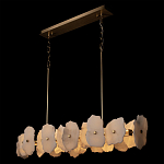 Люстра подвесная линейная с текстурированными мраморными элементами Marble square варинант исполнения - 4 | Loft Concept в Красноярске