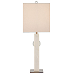 Настольная лампа из мрамора с тканевым прямоугольным абажуром Eternity варинант исполнения - 4 | Loft Concept в Красноярске