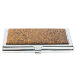 Визитница карманная металлическая с накладкой из натурального камня Яшма Stone Business Card Holders варинант исполнения - 1 | Loft Concept в Красноярске