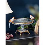 Чаша из прозрачного стекла с фигурками разноцветных попугаев на ободке 38 Eden Garden варинант исполнения - 2 | Loft Concept в Красноярске