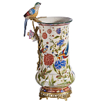 Ваза фарфоровая с птицей на бронзовой ветке и цветочной росписью Garden of Eden варинант исполнения - 5 | Loft Concept в Красноярске