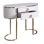 Консоль с белая овальная с мраморной столешницей Thoroughbass  варинант исполнения - 2 | Loft Concept в Красноярске