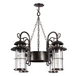 Уличная подвесная люстра с 4-мя цилиндрическими плафонами на цепях Elysian Lanterns варинант исполнения - 3 | Loft Concept в Красноярске