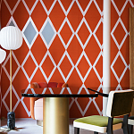 Обои ручная роспись Chez Nina by India Mahdavi Lantana colourway on Arancio dyed silk варинант исполнения - 4 | Loft Concept в Красноярске