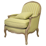 Кресло Ava Classical Armchair green striped flax варинант исполнения - 3 | Loft Concept в Красноярске