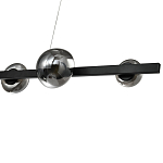 Люстра светодиодная линейная с 6-ю круглыми серыми плафонами Iona Chandelier Black  варинант исполнения - 2 | Loft Concept в Красноярске